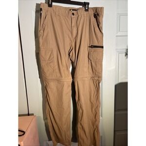 BC Clothing convertible pants MENS 34x32 CARGO Khaki ZIP POCKETS LIGHTWEIGHT‎